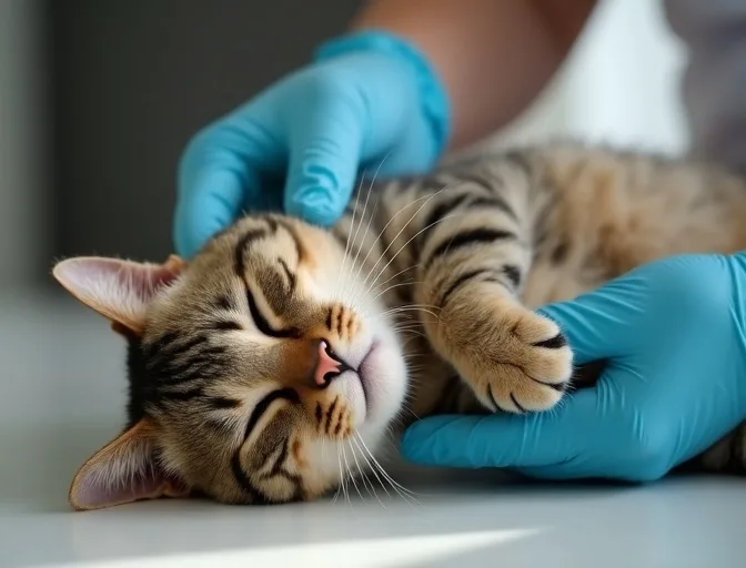 Specialist carefully handling a deceased cat with dignity in Hurstbridge